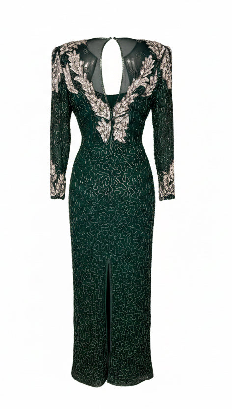 Green Beaded Dress by Scala