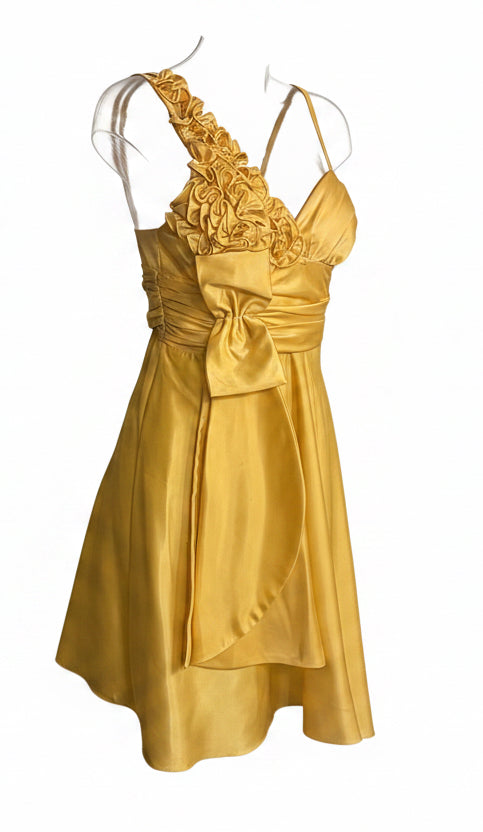 Yellow Satin Party Dress