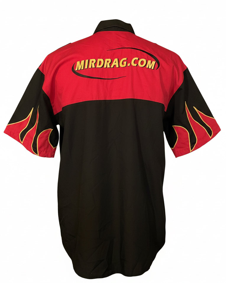 Flame drag car racing mens shirt