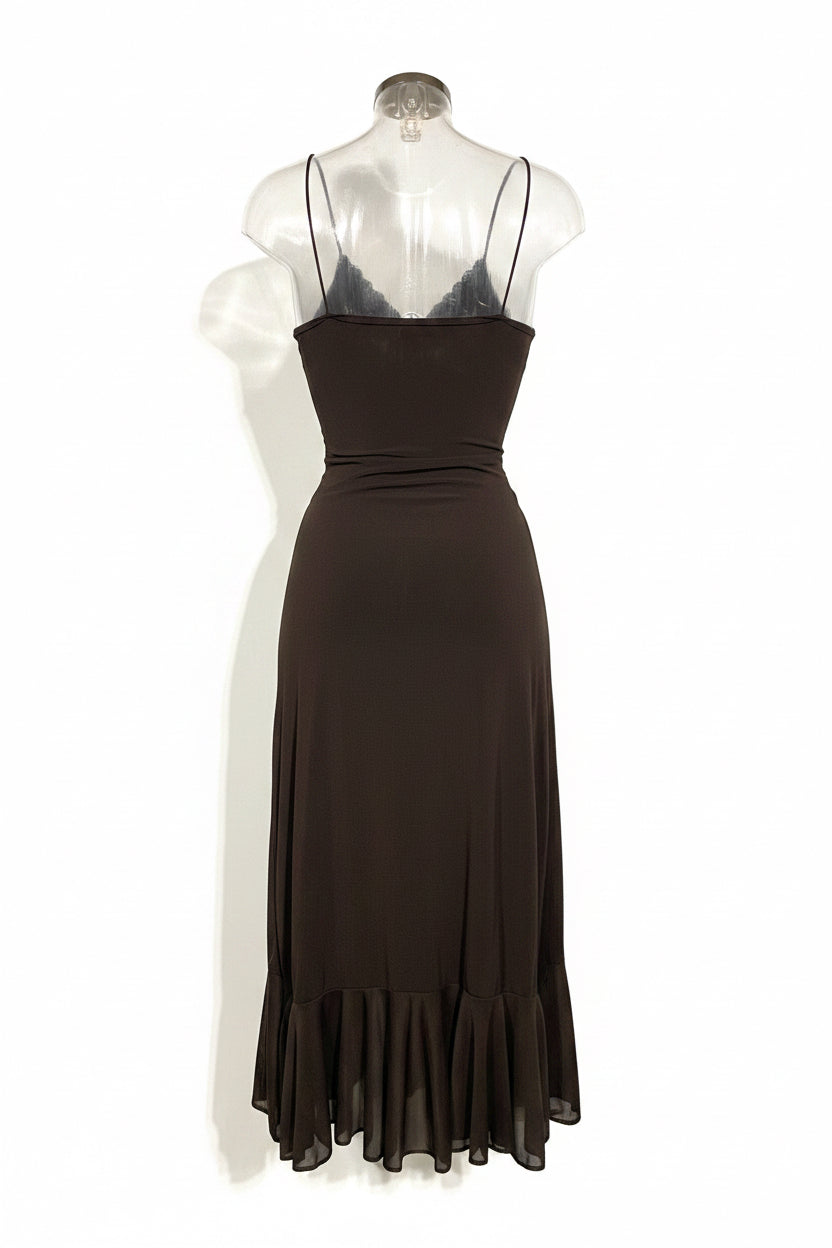 Y2K Black Floral Slip Dress
