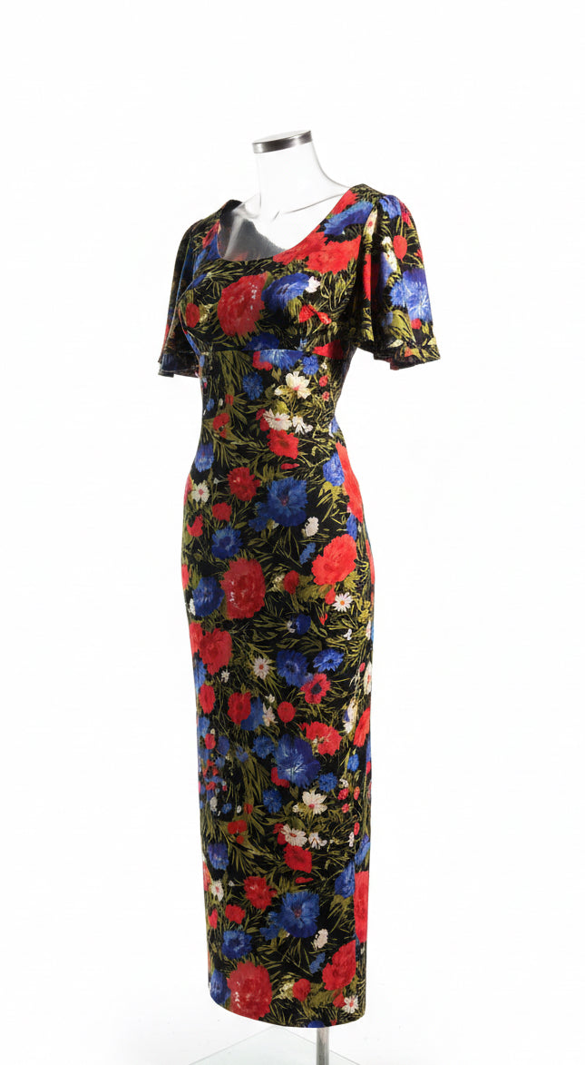 Vintage 70s Floral Midi Dress by Kleemeier Hof