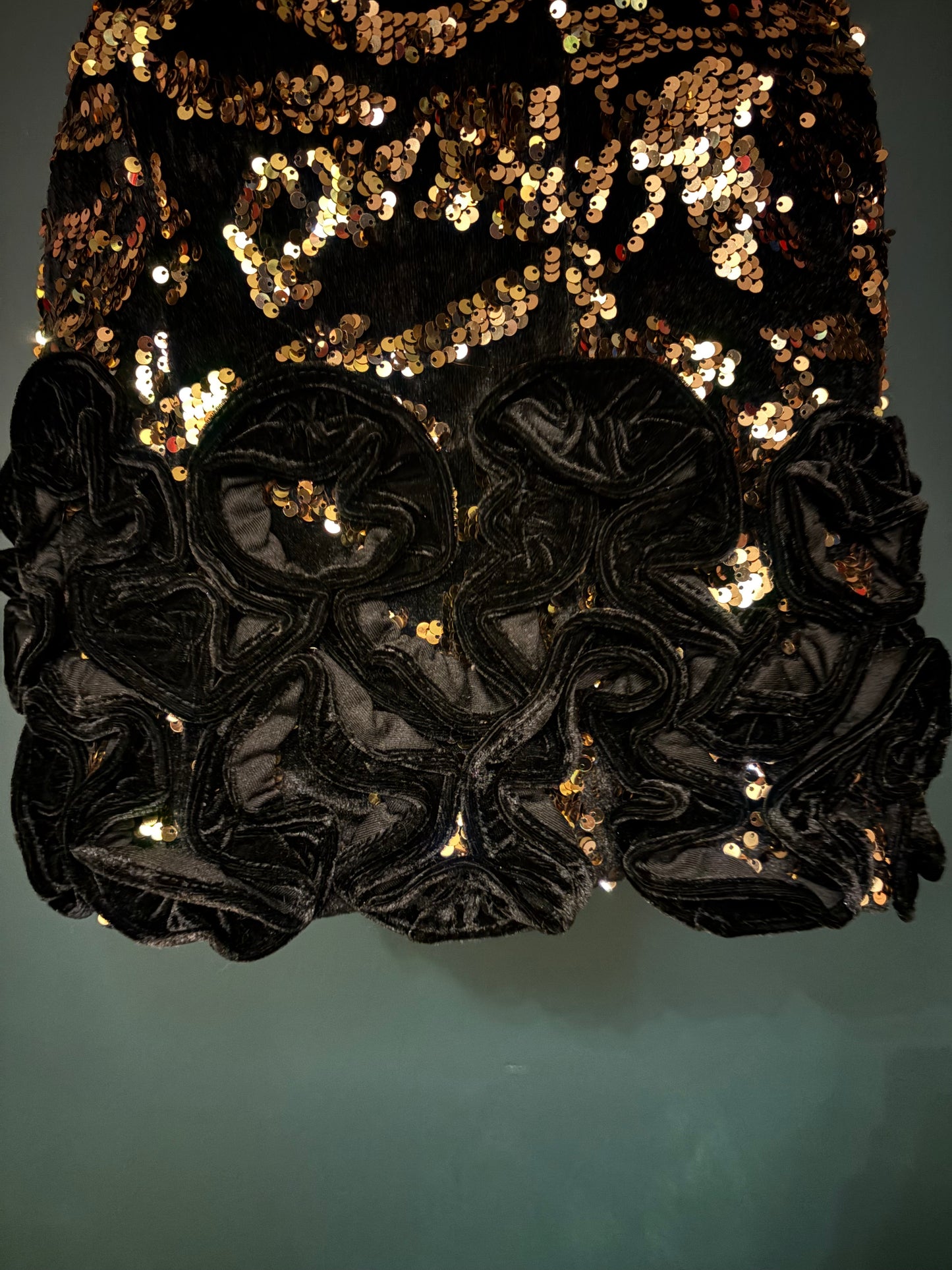 Gold Sequin Dress by Donna Rico