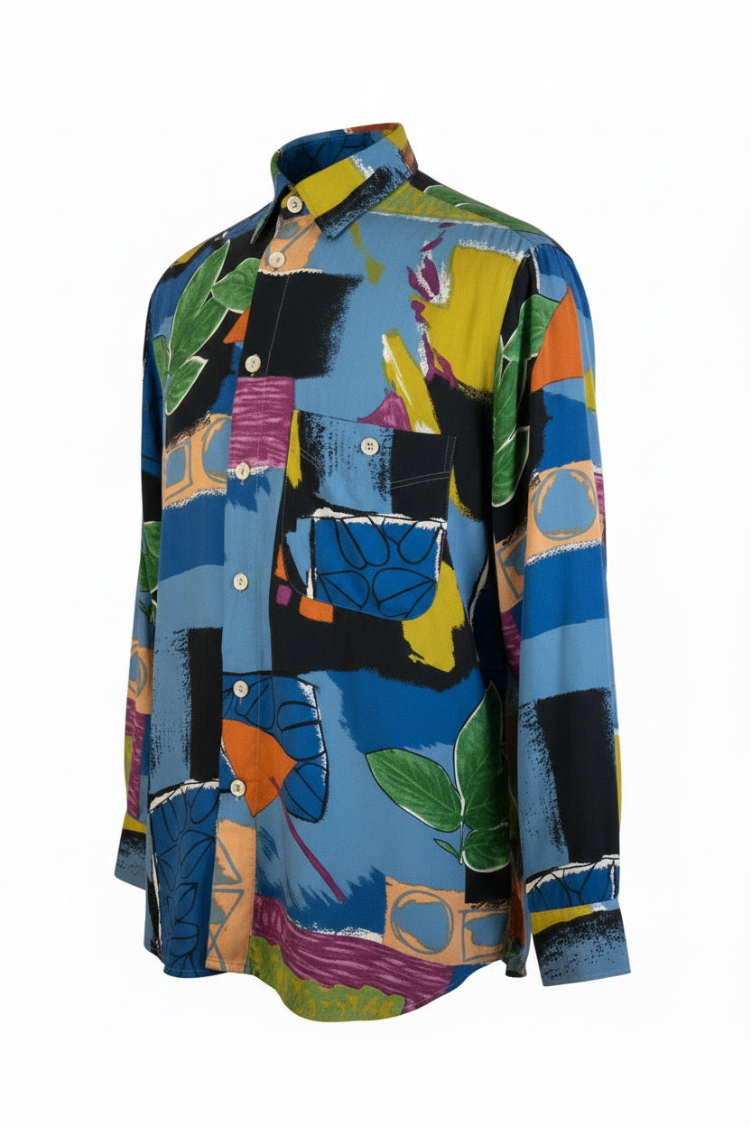 90s bright graphic print shirt