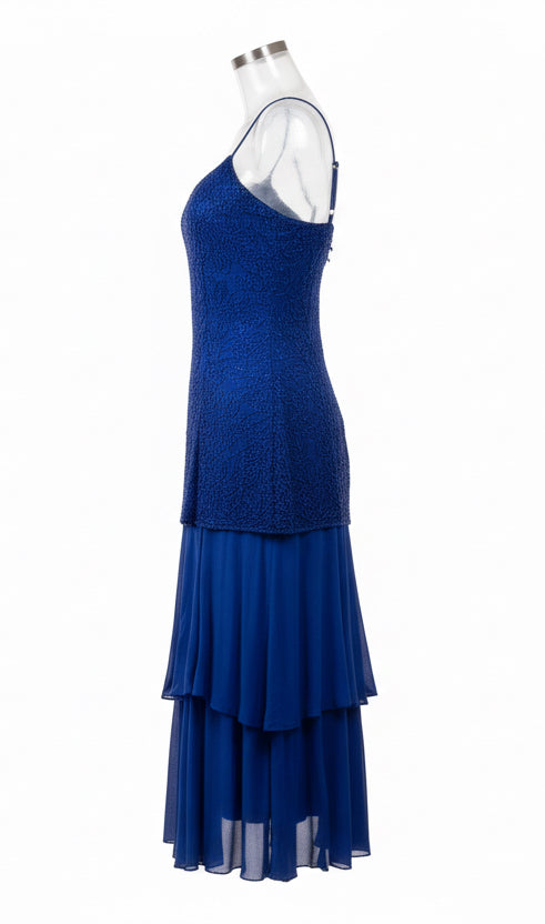 Blue Beaded Dress by D’ore