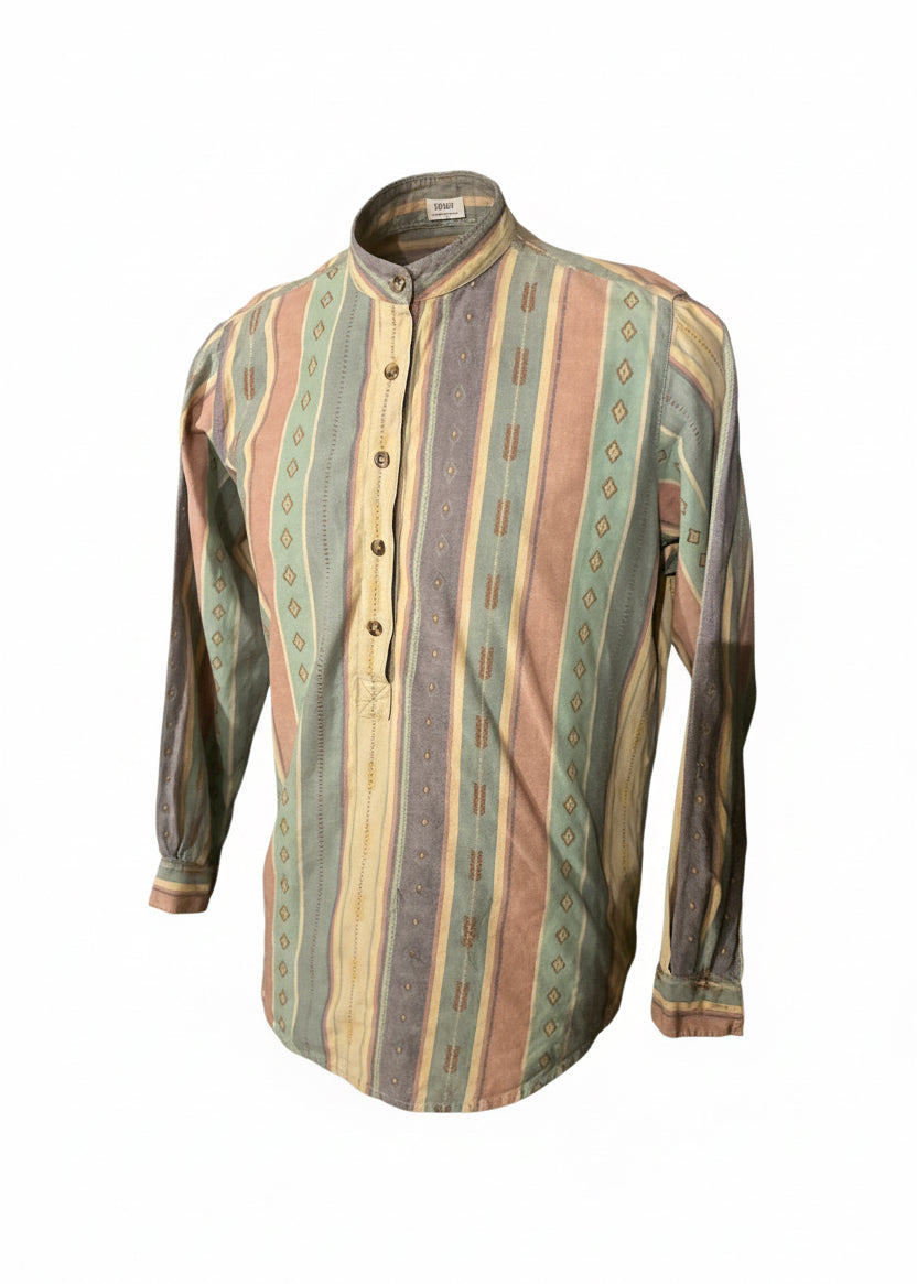 90s half button down shirt