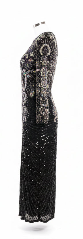 Silver & Black Sequin Dress by Lillie Ruben