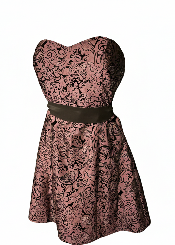1990s brocade style ribbon tie dress image 1