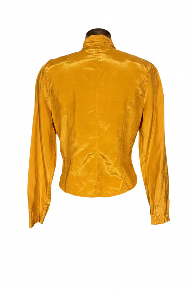 Vintage 80s Mustard Yellow Double-Breasted Long Sleeve Shacket
