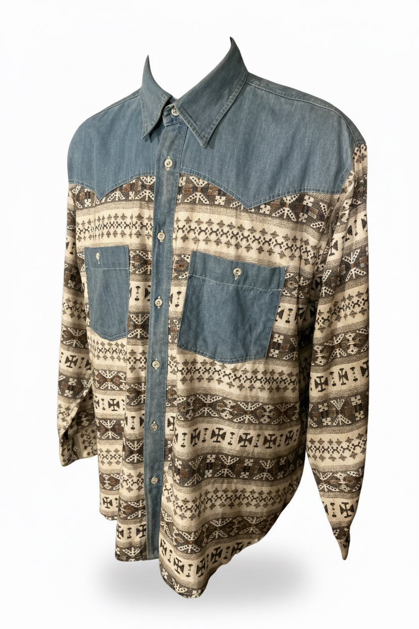 90s denim cowboy shirt