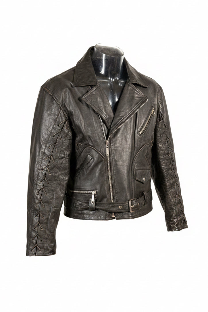 Vintage John F. Gee Black Biker Leather Jacket