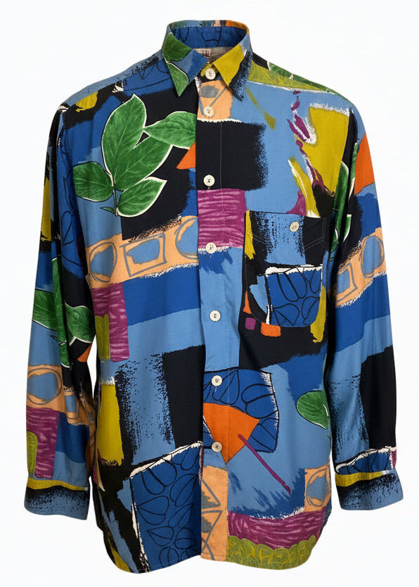 90s bright graphic print shirt