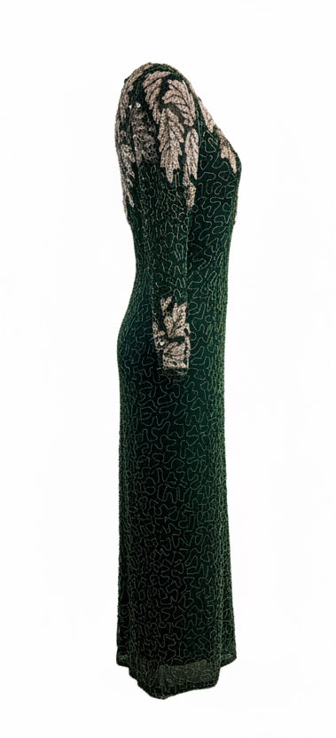 Green Beaded Dress by Scala