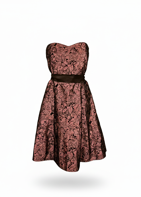 1990s brocade style ribbon tie dress image 0