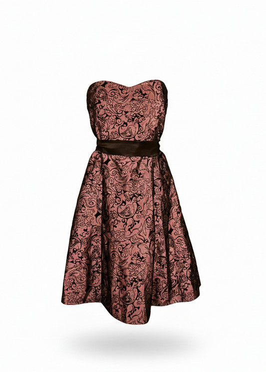 1990s brocade style ribbon tie dress image 0