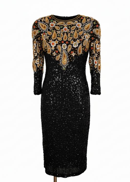 1980s full sequin party dress jewel details  image 0