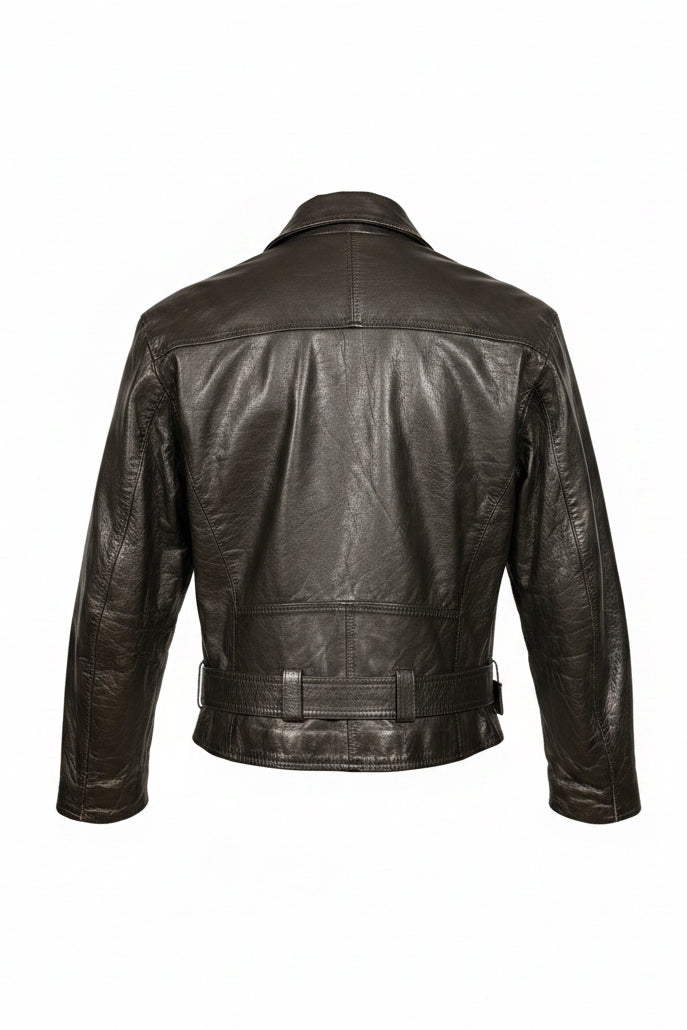 Vintage John F. Gee Black Biker Leather Jacket