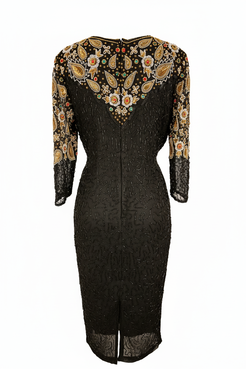 1980s full sequin party dress jewel details  image 3