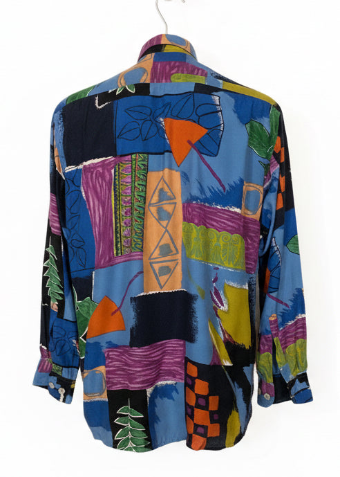 90s bright graphic print shirt