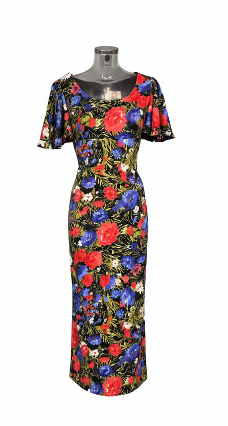 Vintage 70s Floral Midi Dress by Kleemeier Hof