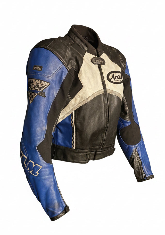 Vintage FLM Greyhound Racing Leather Jacket