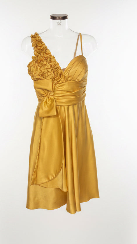 Yellow Satin Party Dress