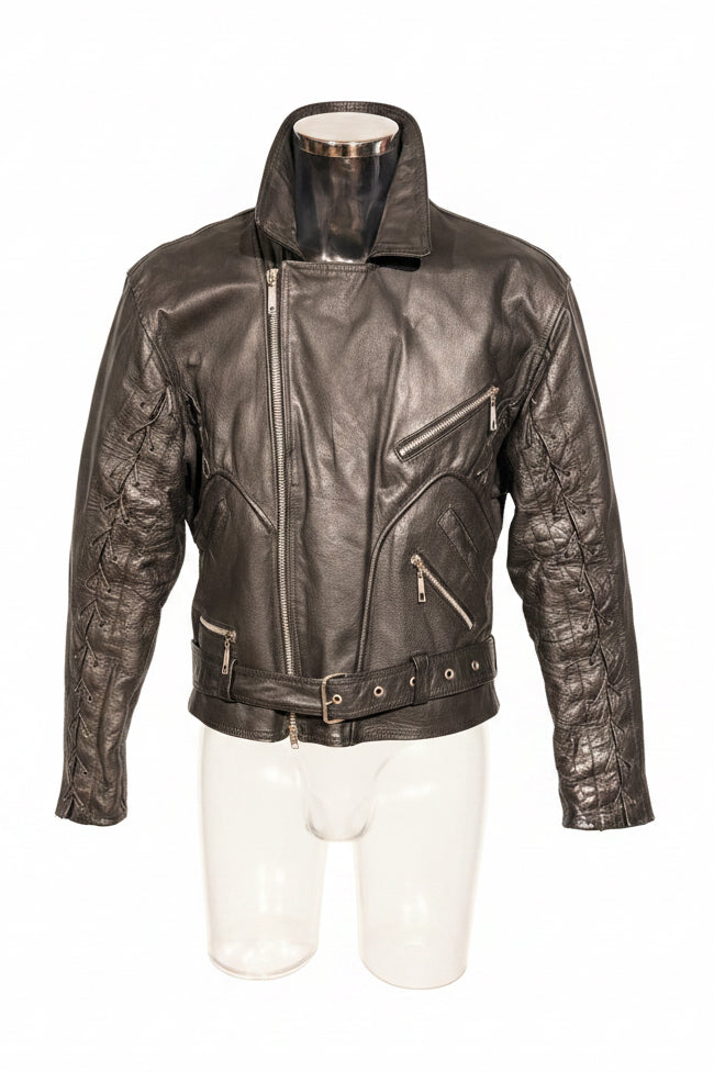 Vintage John F. Gee Black Biker Leather Jacket