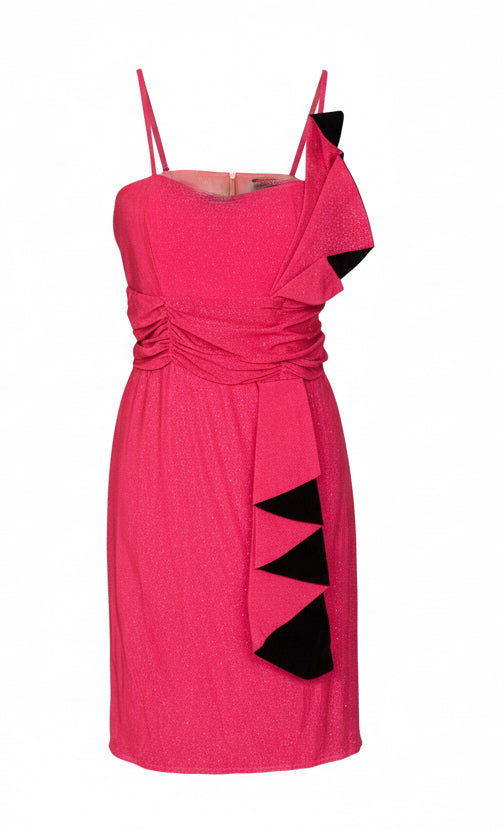 Pink pleated party dress