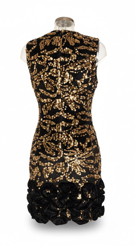 Gold Sequin Dress by Donna Rico