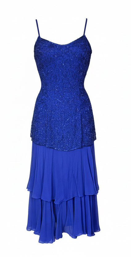Blue Beaded Dress by D’ore