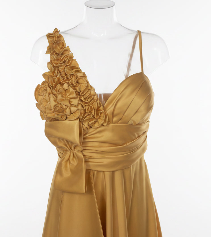Yellow Satin Party Dress