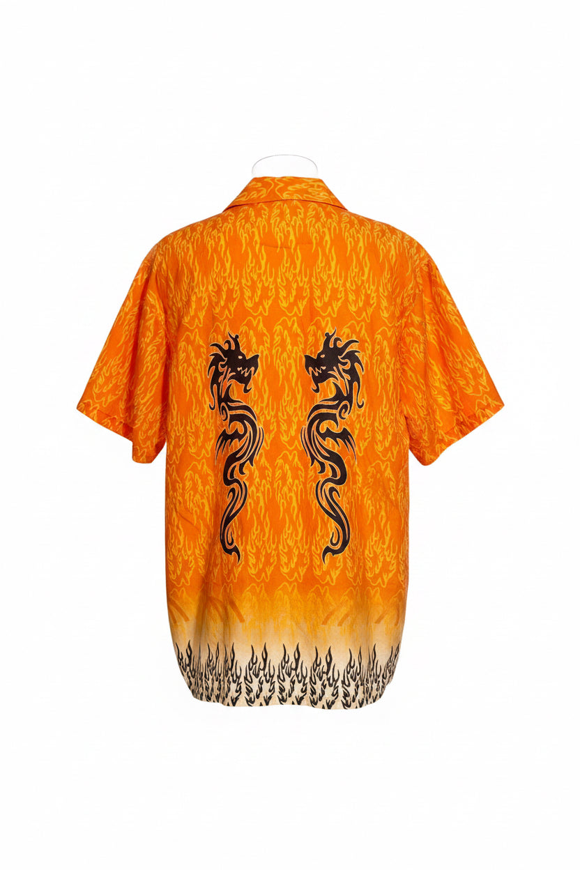 Orange Tribal Dragon Flame Shirt