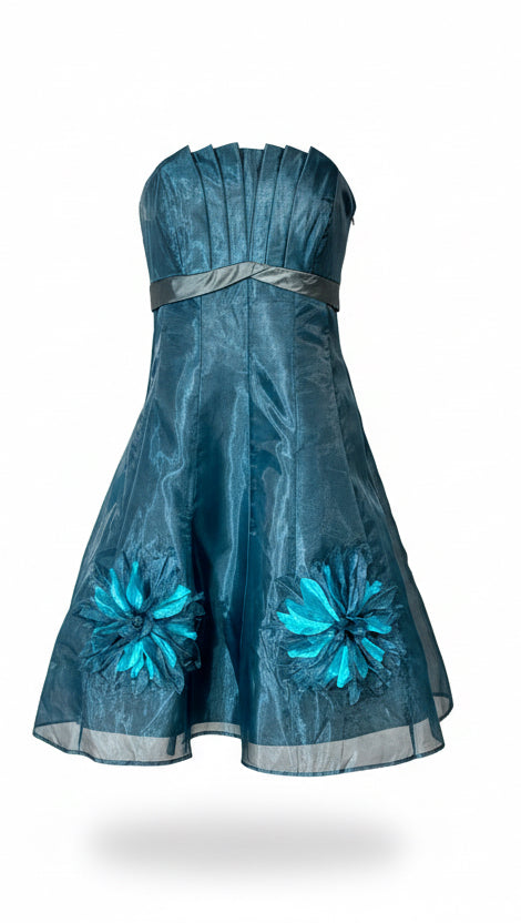 Y2K blue two tone dress