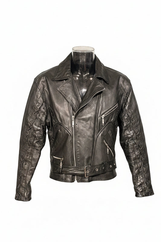 Vintage John F. Gee Black Biker Leather Jacket
