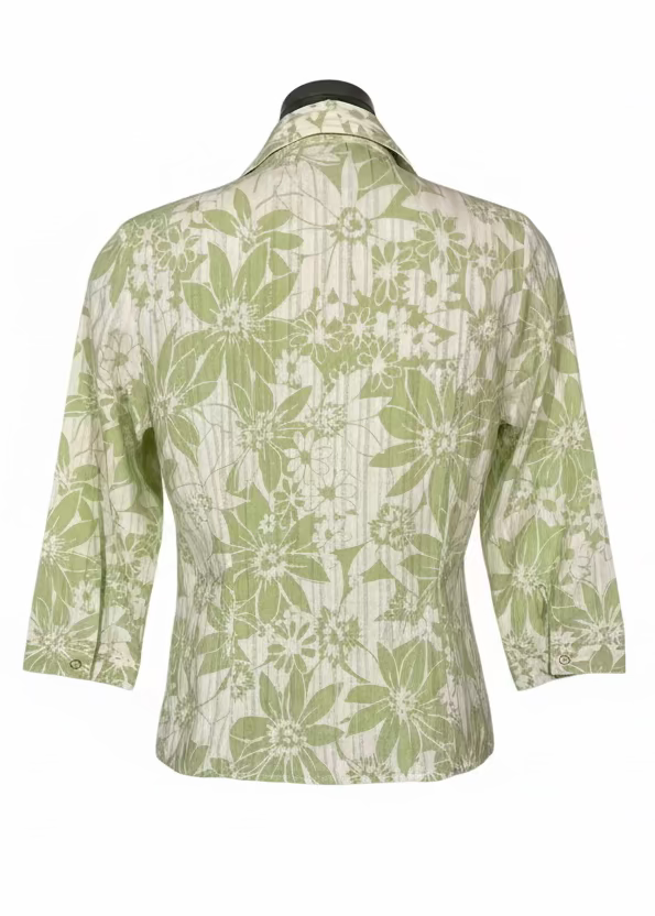 Y2K lime floral shirt