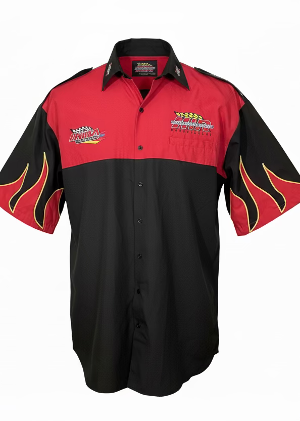 Flame drag car racing mens shirt
