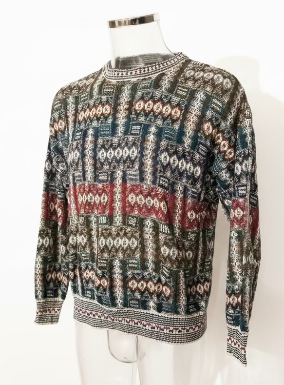 90s men’s woven design knit