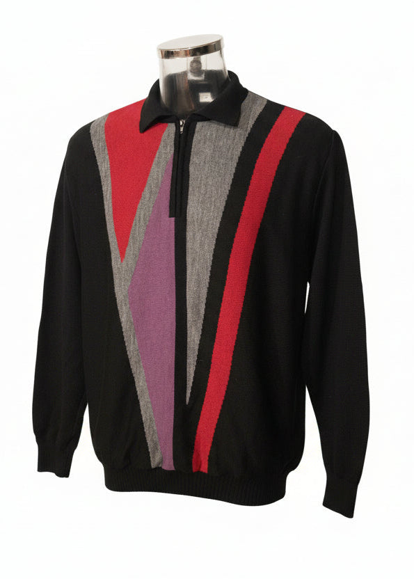 80s half zip knit